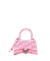 Pre-Owned Balenciaga Xs Hourglass Top Handle Bag Bb Monogram Denim