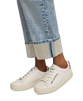 Karl Lagerfeld Paris Women's High-Rise Crystal-Cuff Jeans
