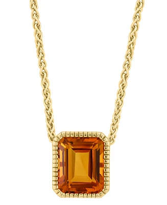 Effy Citrine Pendant Necklace (5-7/8 ct. t.w.) in 14k Gold over Silver, 17" + 1" extender