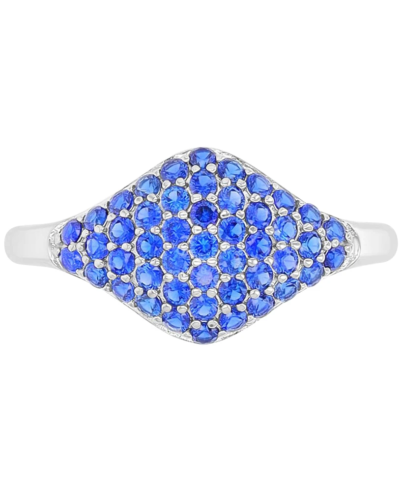 Lab-Created Blue Sapphire Rhombus Cluster Ring (1-3/8 ct. t.w.) Sterling Silver