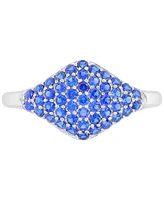 Lab-Created Blue Sapphire Rhombus Cluster Ring (1-3/8 ct. t.w.) Sterling Silver
