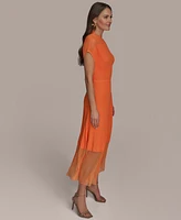 Donna Karan New York Women's Mock-Neck A-Line Dress