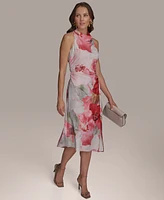 Donna Karan New York Women's Printed Cowl-Neck Dress