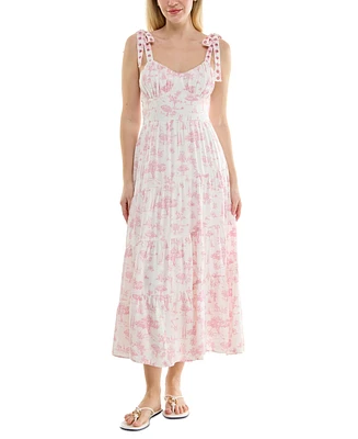 Trixxi Juniors' Toile Tie-Strap Midi Dress