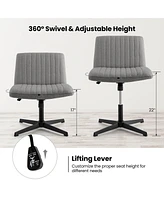 Criss Cross Legged Office Chair Ergonomic Mid Back Computer Desk