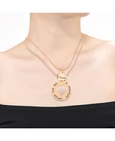 14K Gold Plated Double Heart Pendant Necklace