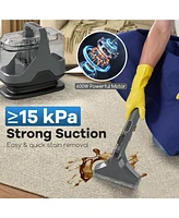 600W Upholstery Cleaner Machine with 15Kpa Powerful Suction and Versatile Attachments-Gray