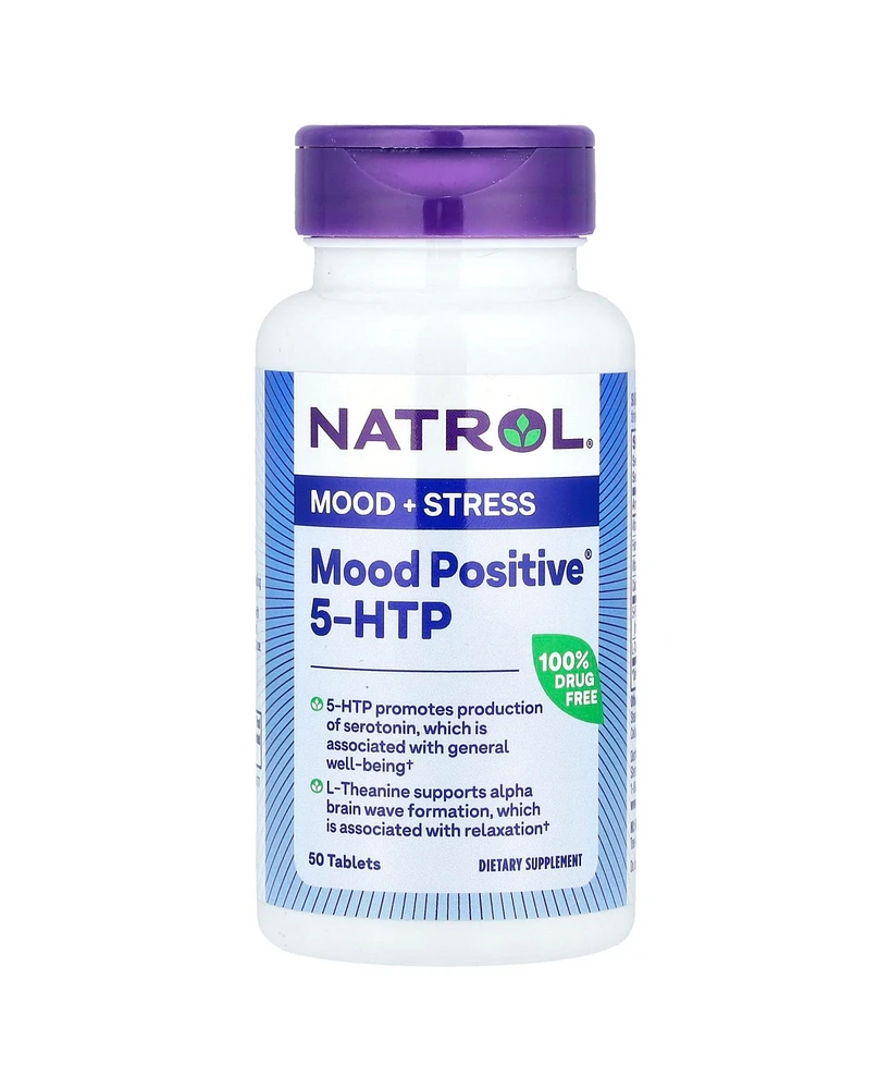 Natrol Mood Positive 5-htp 50mg with L-Theanine, Vitamin B6, Vitamin B12 and Folate, Dietary