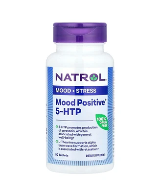 Natrol Mood Positive 5-htp 50mg with L-Theanine, Vitamin B6, Vitamin B12 and Folate, Dietary