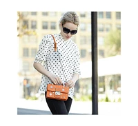 Susu The Hollywood Studded Leather Crossbody Bag Orange