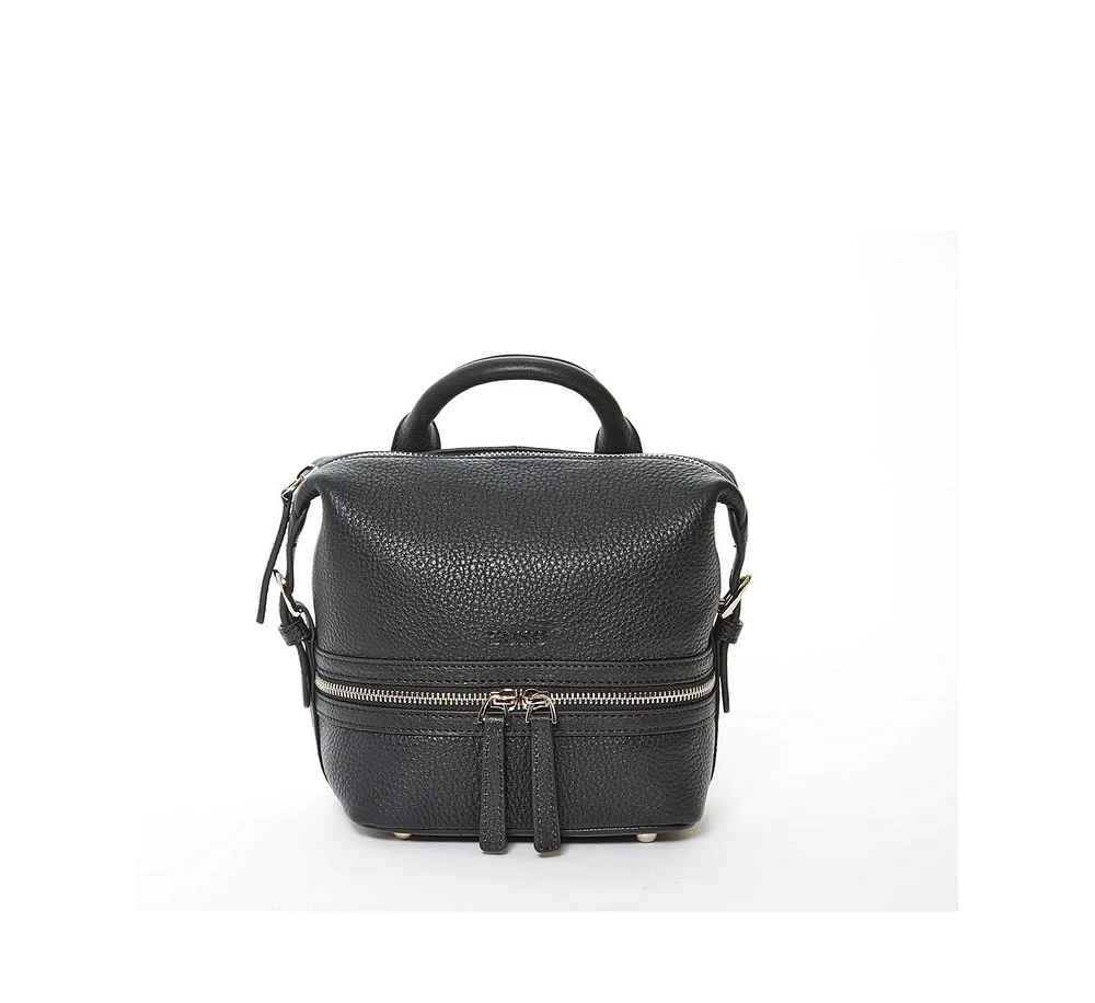 Susu The Ashley Black Leather Backpack Purse