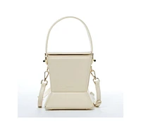Susu Grey Leather Bucket Bag Unique Leather Crossbody Purse Women's Handbag