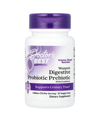 Doctor's Best Women's Digestive Probiotic Prebiotic With Cranberry 4 Billion Cfu