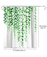 71x74 Minimalist Floral Shower Curtain - 100% Polyester - Water-Resistant Bath Curtain