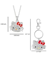 Hello Kitty Crystal Necklace & Keychain Gift Set