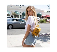 Susu The Ashley Yellow Leather Backpack Purse