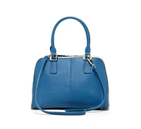 Susu The Melissa Blue Saffiano Leather Satchel Bag