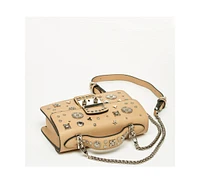 Susu The Hollywood Leather Crossbody Studded Bag Beige