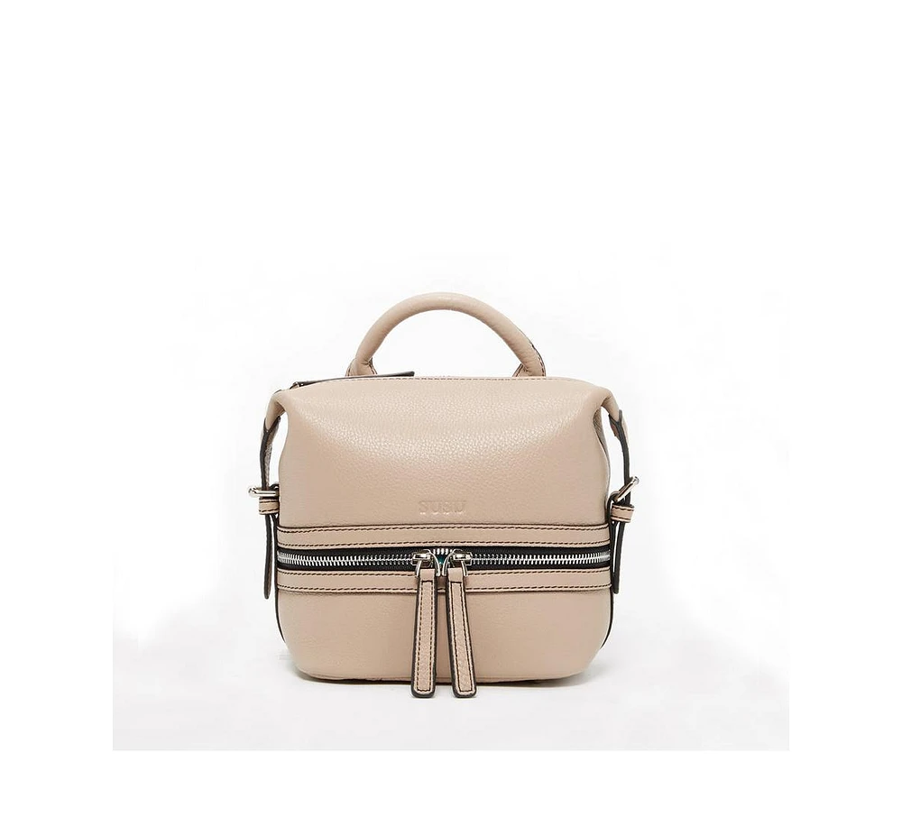 Susu The Ashley Leather Backpack Purse Beige