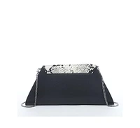 Susu The Angelica Leather Clutch Black Snakeskin