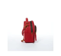 Susu Small Red Leather Backpack Purse for Women Convertible Crossbody Bag Women's Handbag