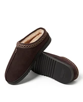 Dearfoams Men's Dean Genuine Suede Clog Slipper with Embroidery