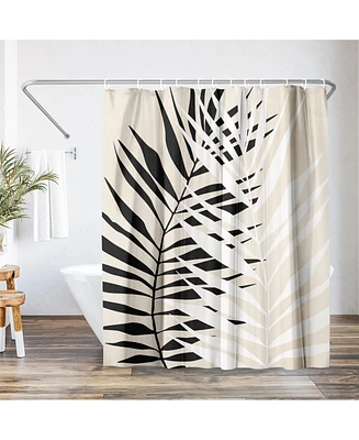 71x74 Abstract Leaf Shower Curtain - 100% Polyester - Water-Resistant Bath Curtain