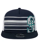 New Era Men's Navy Seattle Mariners 9FIFTY A-Frame Trucker Snapback Hat