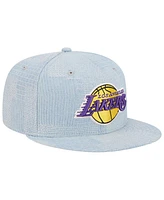 New Era Men's Denim Los Angeles Lakers Injection Denim Patchwork 9FIFTY Snapback Hat