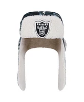 New Era Black Las Vegas Raiders Sideline Plaid Sherpa Trapper Hat