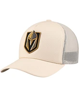 Mitchell & Ness Men's Cream Vegas Golden Knights Foam Front Trucker Adjustable Hat