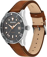 Movado Men's Calendoplan S Swiss Automatic Cognac Leather Watch, 40mm