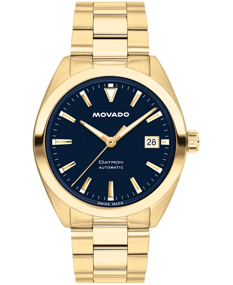 Movado Men's Datron Swiss Automatic Ionic Plated Light Gold Steel Watch, 39mm