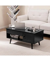 Lift-Top Coffee Table with Storage and Hidden Compartment Stylish Functional Furniture for Living Room