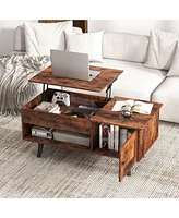 Lift-Top Coffee Table with Storage and Hidden Compartment Stylish and Functional Furniture for Living Room