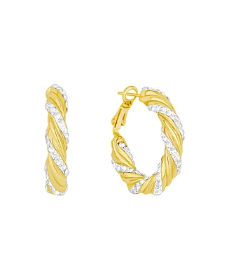 And Now This Clear Crystal Twist Hoop Earrings