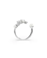 Swarovski Crystal Cultivated Pearl Round Cuts Statement Ring