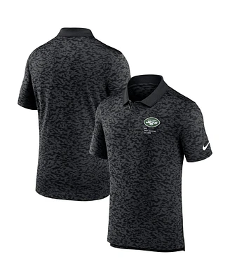 Nike Men's Black New York Jets Pique Fashion Performance Polo Shirt