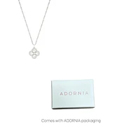 Adornia Silver Adjustable Cultivated Pearl-Studded Clover Necklace