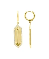 Adornia Gold Cubic Zirconia Elongated Hexagon Huggie Earrings