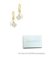 Adornia Tarnish Resistant Gold Freshwater Cultivated Pearl Clover Hoop Earrings