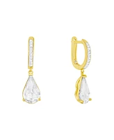 And Now This Clear Crystal Drop Hoop Earrings