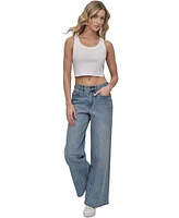 Dkny Jeans Women's Ribbed Cropped Tank Top