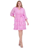 Eliza J Plus Tiered Fit & Flare Dress