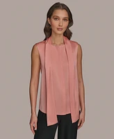 Donna Karan New York Women's Tie-Neck Sleeveless Blouse