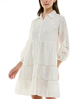 Taylor Petite Linen-Blend Shirtdress