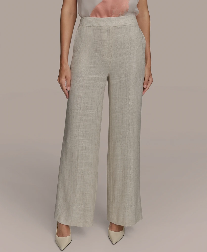 Donna Karan New York Women's Linen-Blend Wide-Leg Pants