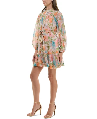 Taylor Petite Floral-Print Fit & Flare Dress