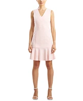 Natori Women's V-Neck Sleeveless A-Line Tweed Dress