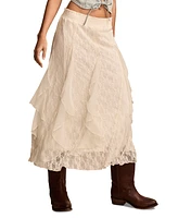 Lucky Brand Women's Pull-On Lace Midi Skirt